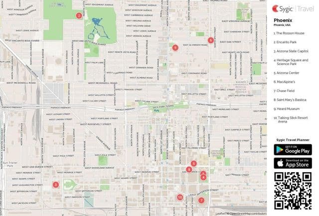 Mappa delle attrazioni di Phoenix