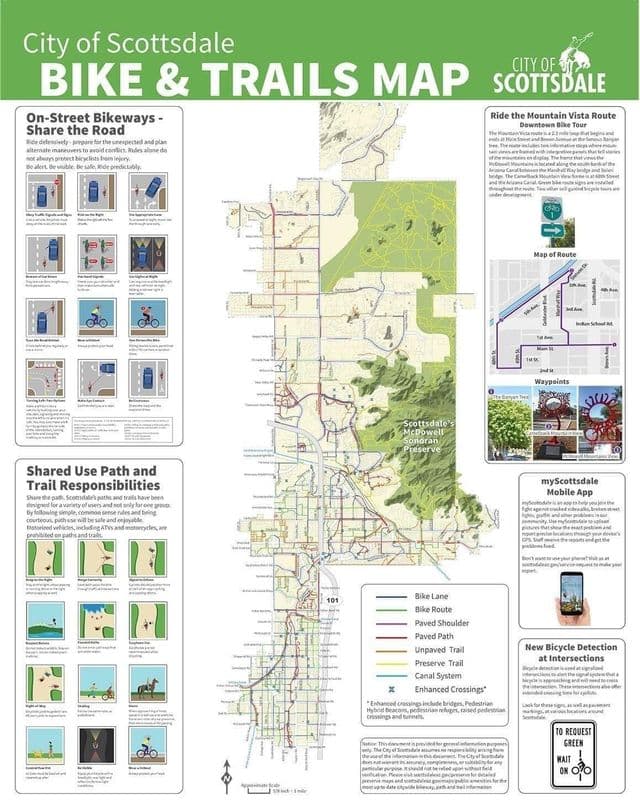 Mappa delle piste ciclabili di Phoenix