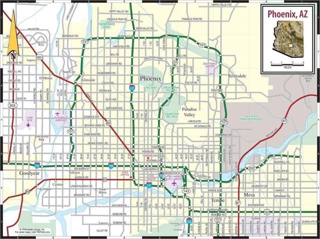 Mappa delle strade di Phoenix