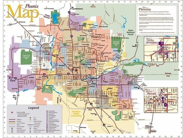 Mappa turistica di Phoenix