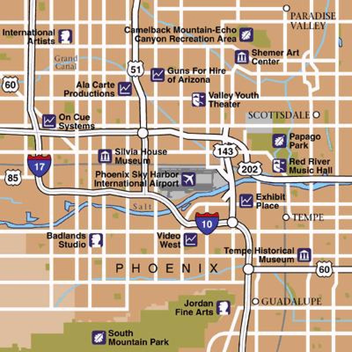 Mappa degli aeroporti di Phoenix