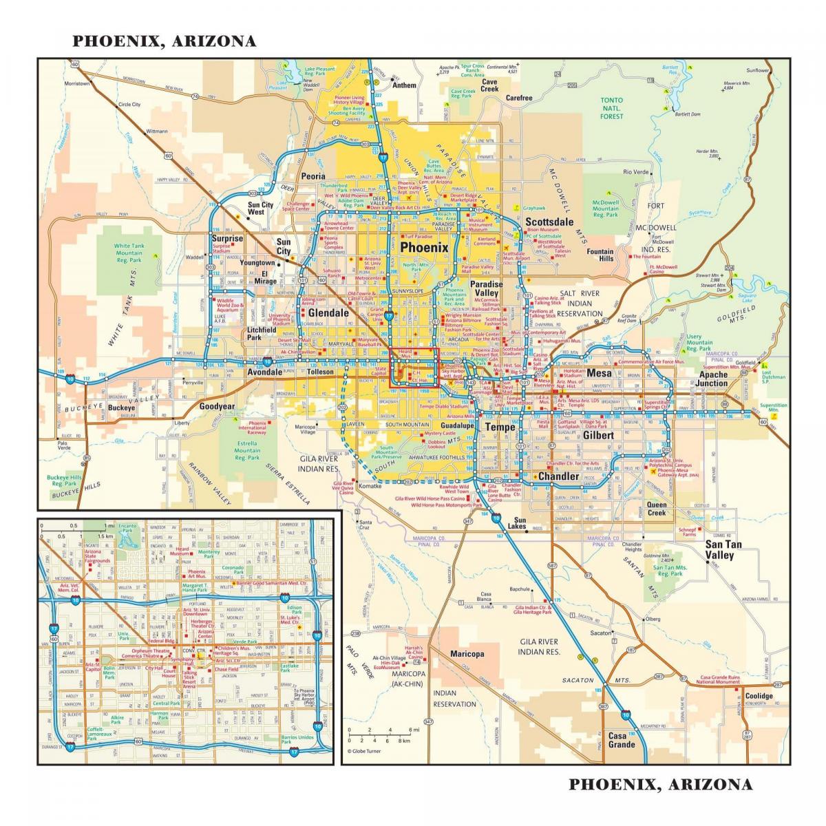Mappa della città di Phoenix