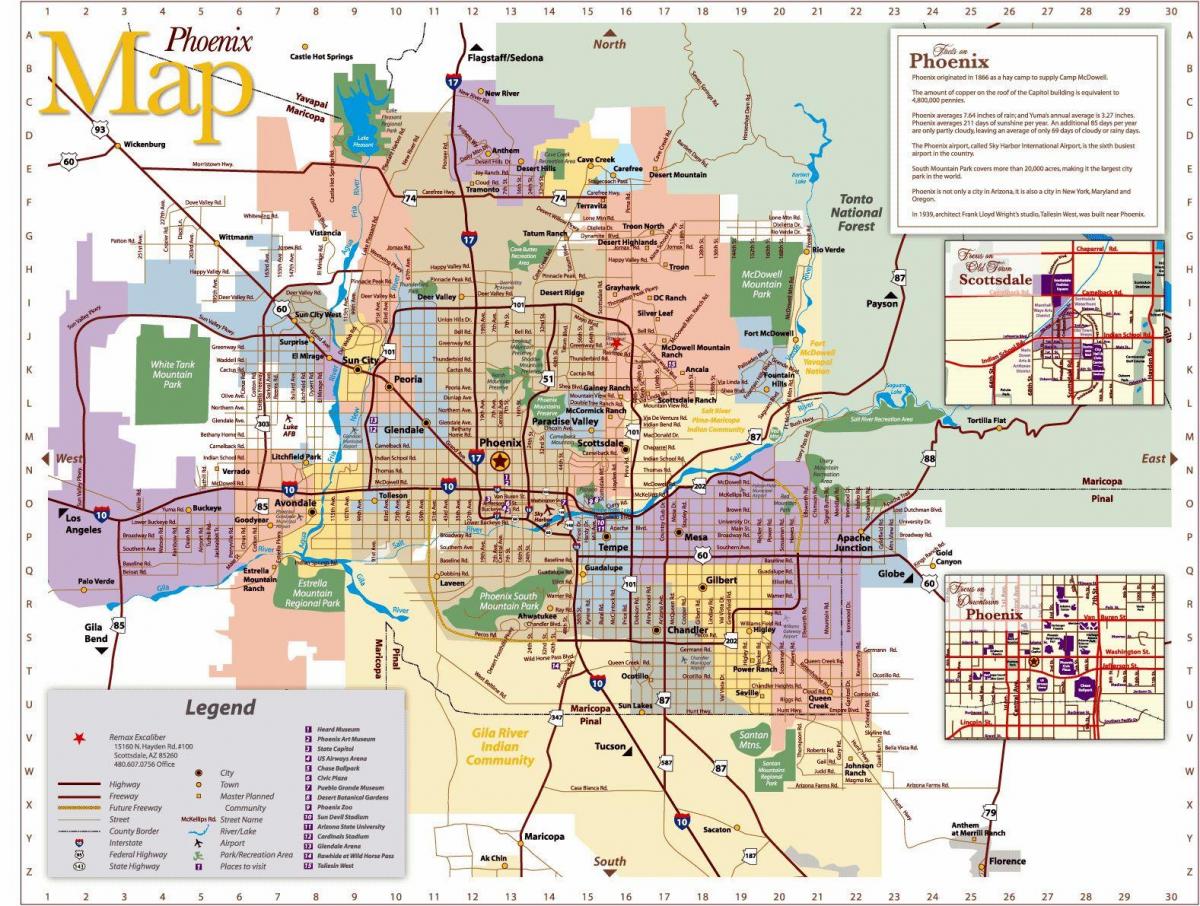 Mappa turistica di Phoenix